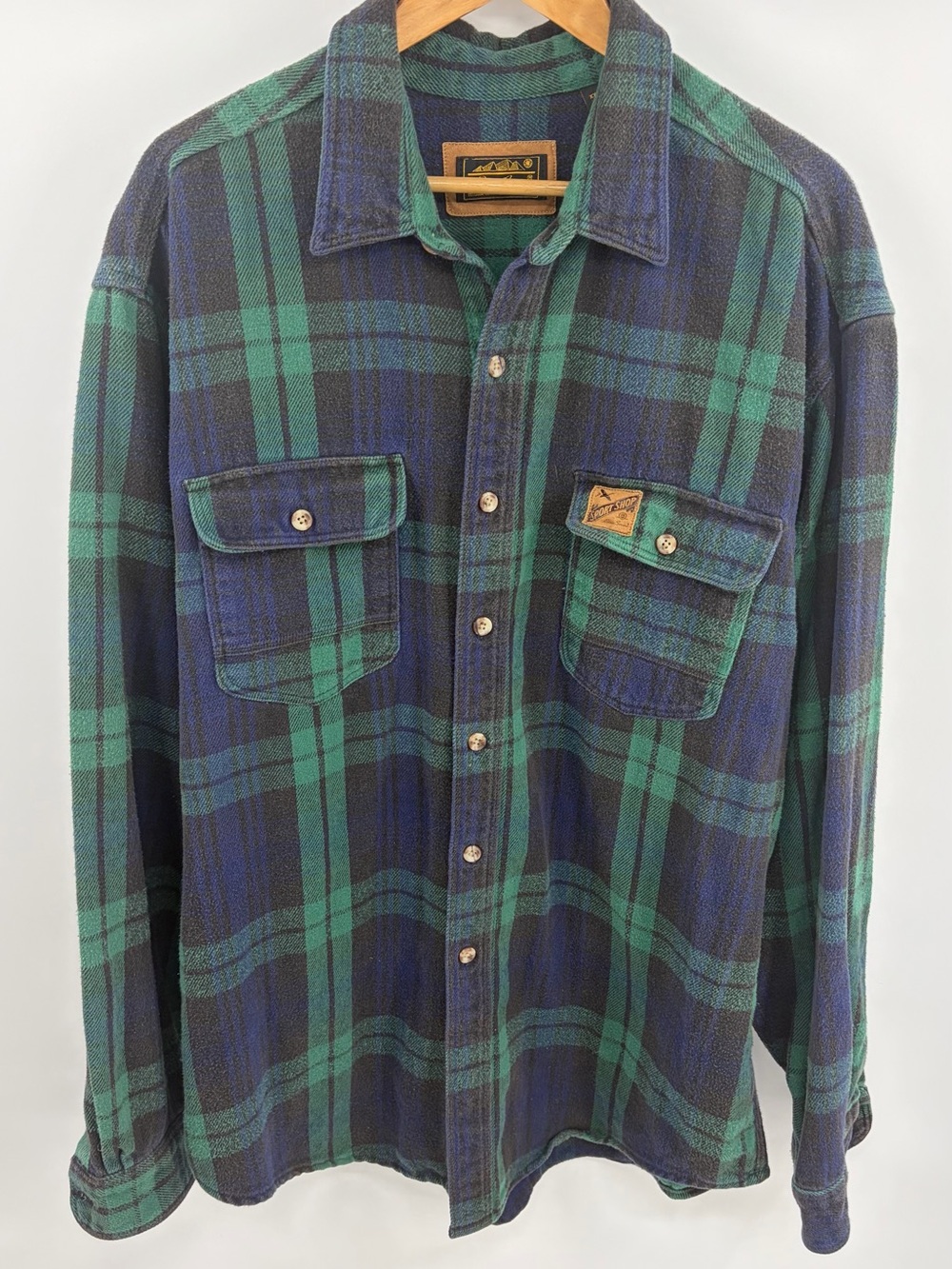 Eddie Bauer vintage plaid flannel button down shirt jacket men’s 2XLT outdoor